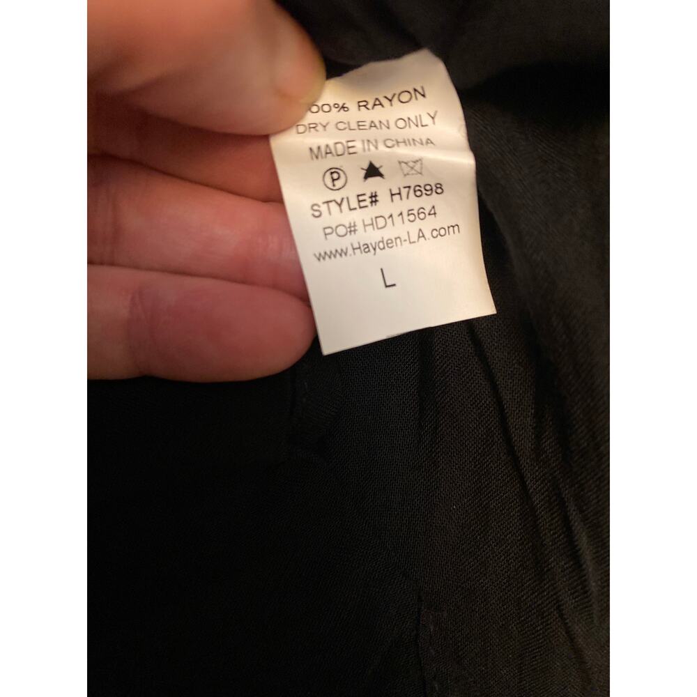 Brand New Hayden Los Angeles Women's Size Large Black Floral Print Midi Dress - Picture 6 of 6
